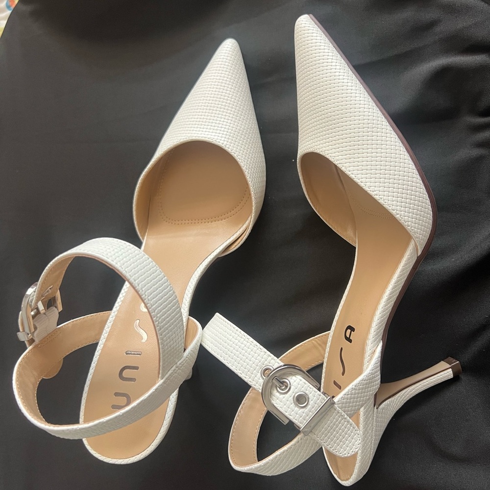 Unisa White Textured Women's Heels